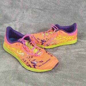 Asics Gel Noosa Fast Neon Orange Running Shoes Womens 6.5 Athletic Gym Sneakers